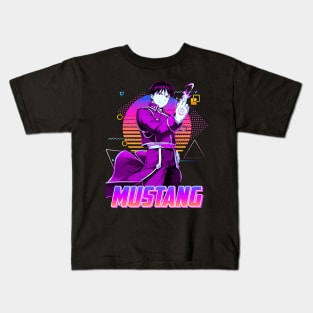 Roy Mustang Retro Art Kids T-Shirt